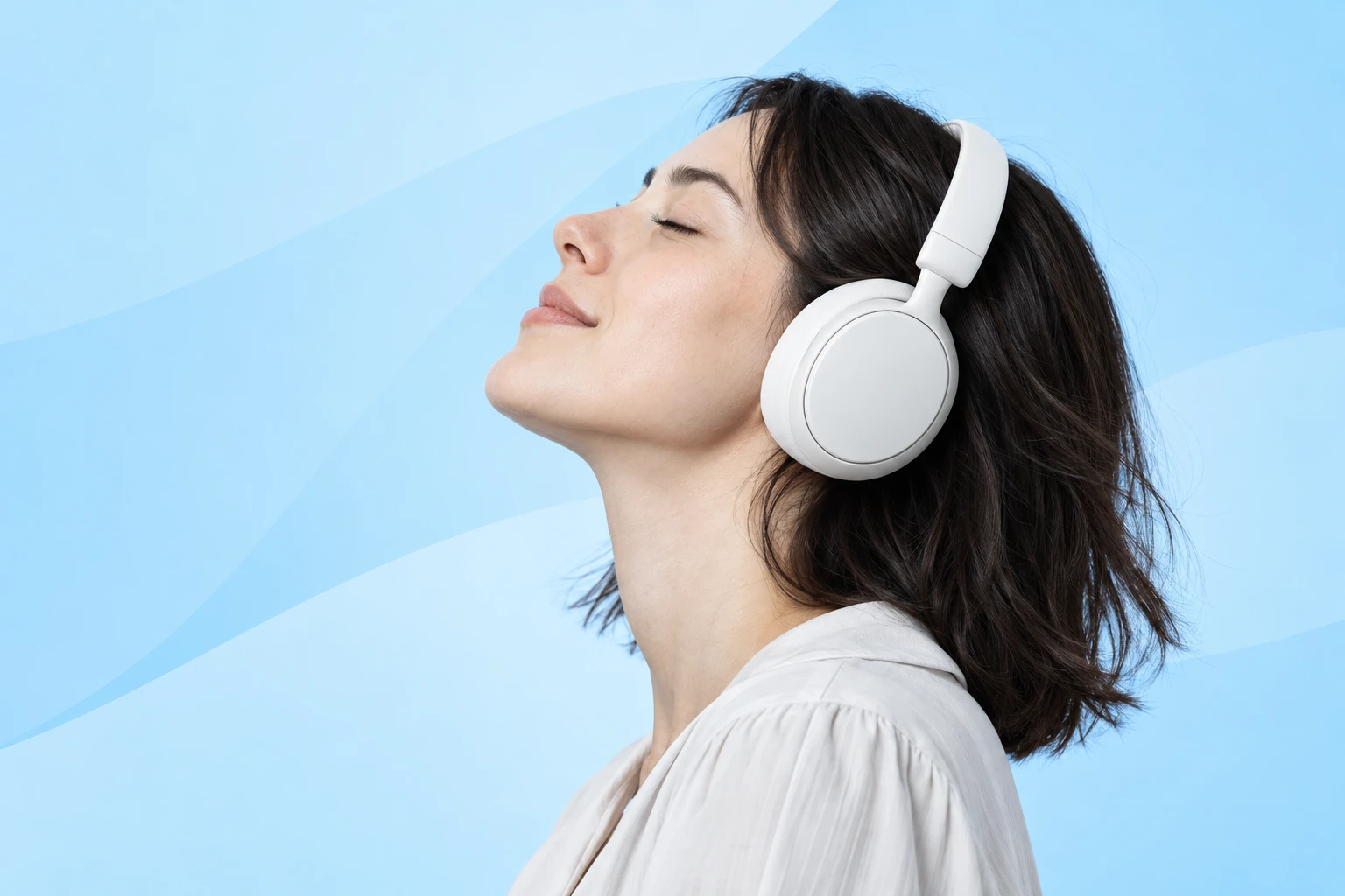 Tech Leaders host wearing headphones